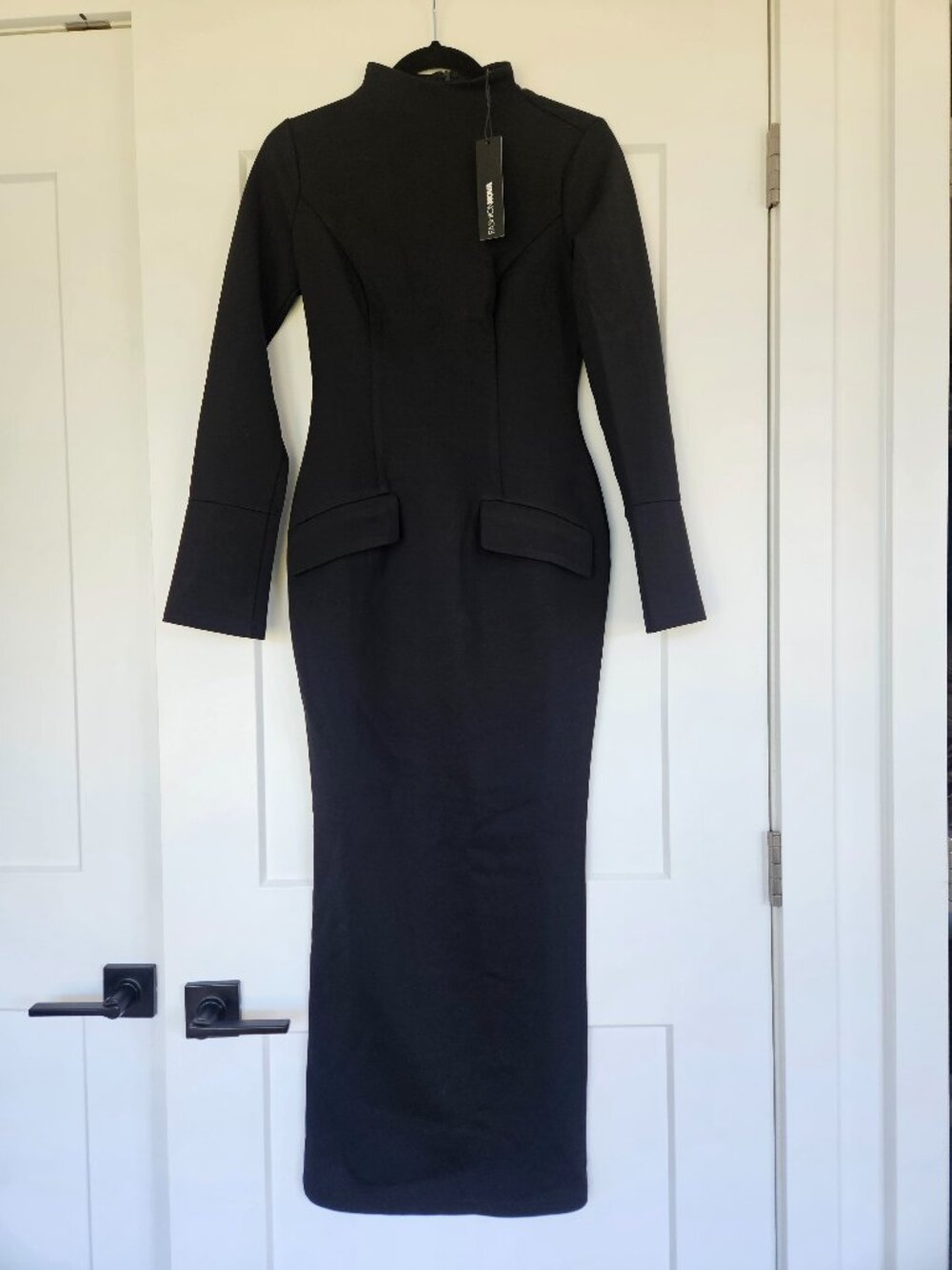 Black long sleeve maxi dress
